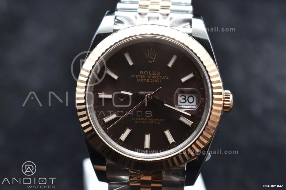 904L DateJust on Stick 41 Edition 126333 606 VR Best Clean SS Bracelet Jubilee 1:1 Steel RG Brown Breathable Dial 0113